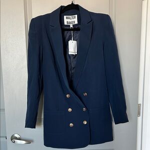 Walter Baker Deep Blue Blazer with Gold Buttons